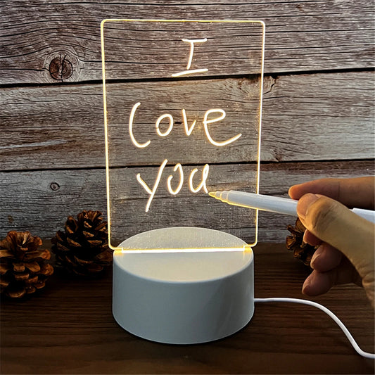 Creative LED Night Light with USB Message Board
